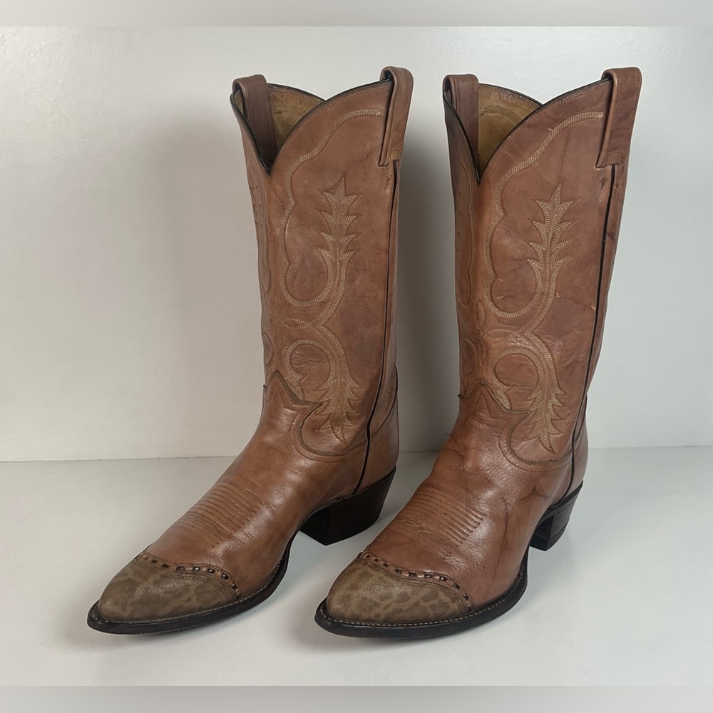 Vintage Tony Lama Gold Label Cowboy Boots | Bucklace Wingtip | Men’s 9 EE